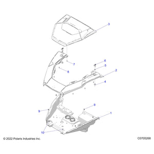 Hood-Inner,Paint,M.Ttm Met by Polaris 5457978-632 OEM Hardware P5457978-632 Off Road Express