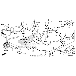 Hose A, Left Rear Brake by Honda 43134-HL6-A11 OEM Hardware 43134-HL6-A11 Off Road Express Peach St