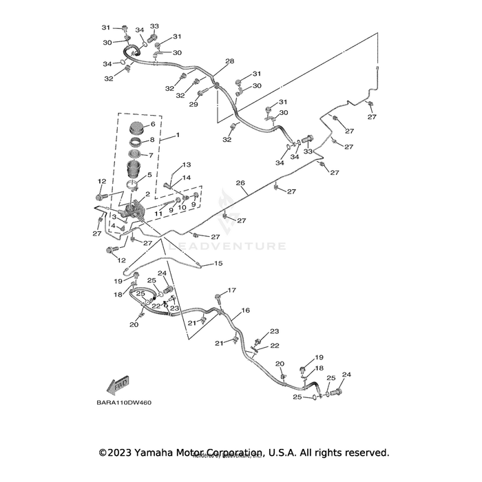 Hose, Brake 1 by Yamaha