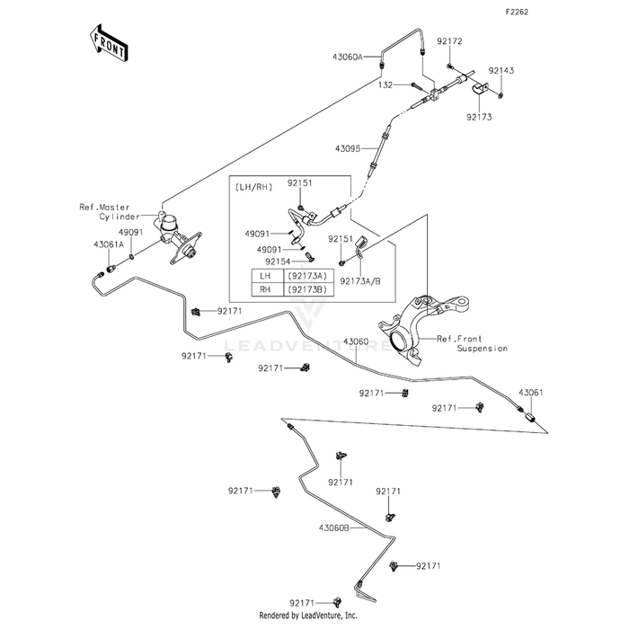 Hose-Brake,Fr by Kawasaki