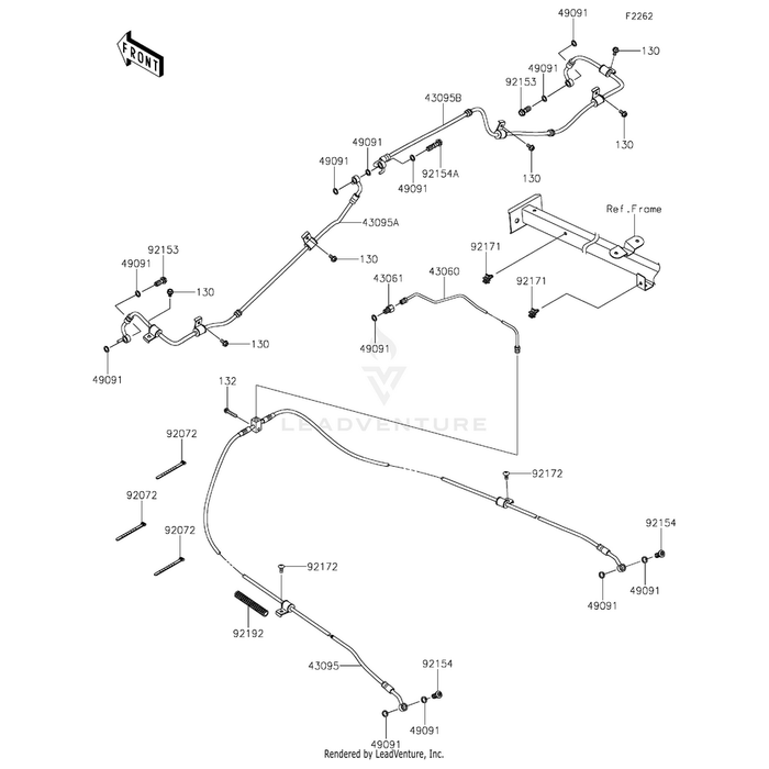 Hose-Brake,Front,Rh by Kawasaki