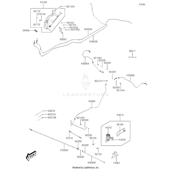 Hose-Brake,Rear,Lh by Kawasaki