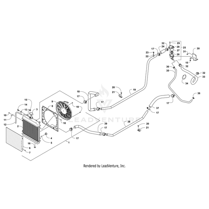 Hose, Coolant - Coolant Tube/Radiator By Arctic Cat