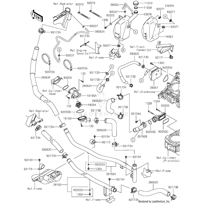 Hose-Cooling,Engine-Oil Cooler by Kawasaki