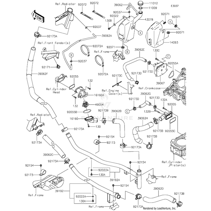 Hose-Cooling,Overflow by Kawasaki