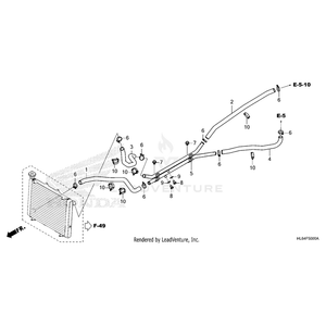 Hose, Front Water (Lower) by Honda 19505-HL6-A00 OEM Hardware 19505-HL6-A00 Off Road Express Peach St