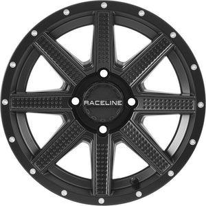 Hostage Wheel 14X7 4/110 5+2 (+10MM) Black by Raceline A92B-47011-52 Non Beadlock Wheel 570-1620 Western Powersports Drop Ship