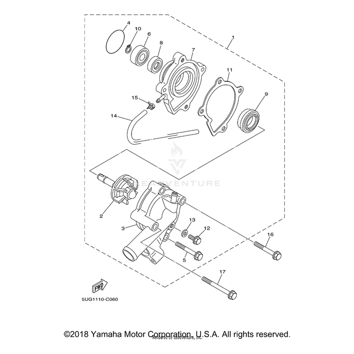 Housing, Water Pump by Yamaha