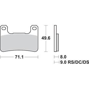 Hs Street Excel Sintered Front Brake Pads By Sbs 806HS Brake Pads 1721-1608 Parts Unlimited