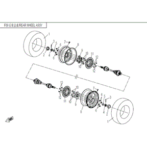 Hub Rear Wheel by CF Moto 9030-110001 OEM Hardware 9030-110001 Northstar Polaris