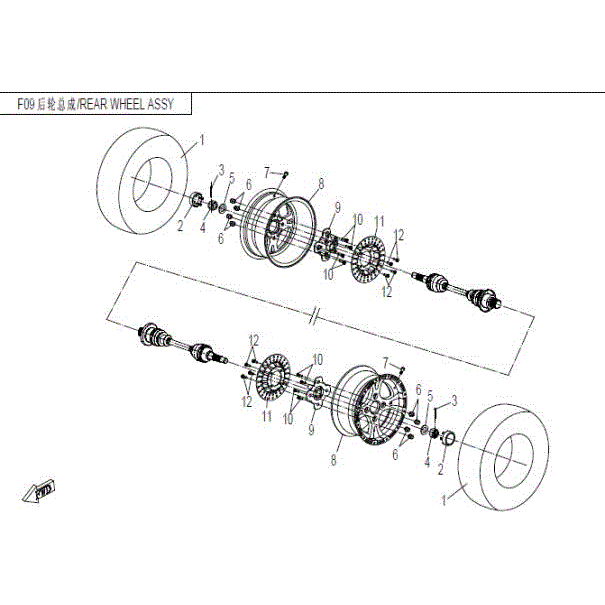 Hub Rear Wheel by CF Moto