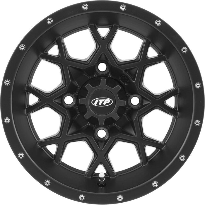 Hurricane Wheel Kit w/ Mud Terrain Tire 14X7 4/156 6+1 Black by ITP