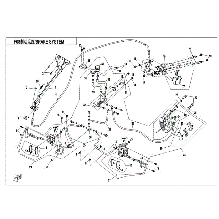 Hydrualic Brake Assy by CF Moto