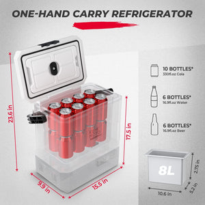 Ice Chest, 8L Car Portable Refrigerator with Built-in Battery by Kemimoto E0401-00807 Cooler E0401-00807 Kemimoto