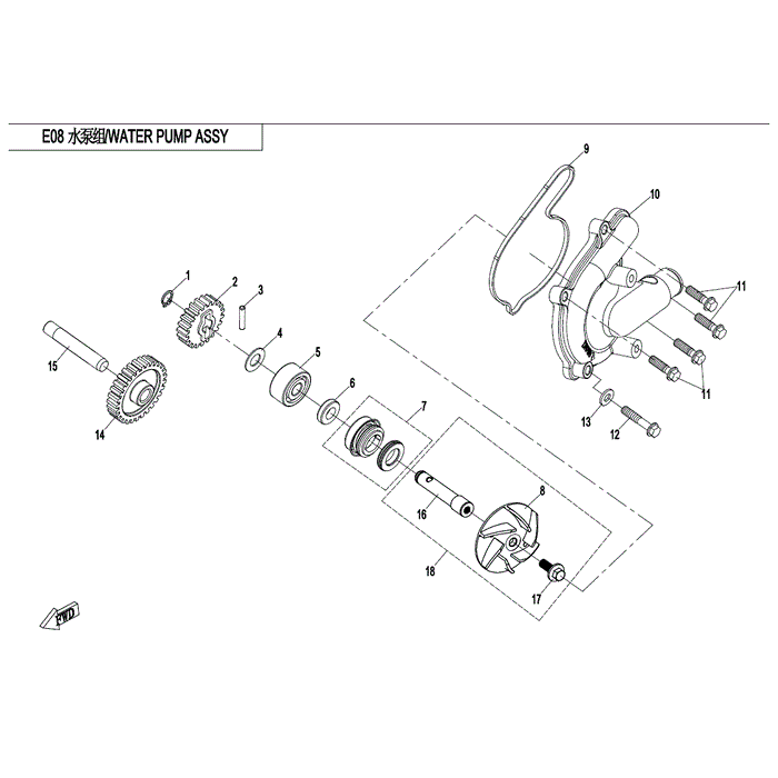 Impeller Water Pump by CF Moto