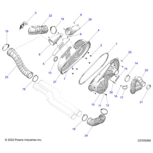 Inner Clutch Cover, Gloss Black by Polaris 5454487-070 OEM Hardware P5454487-070 Off Road Express