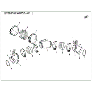 Intake Manifold T-Type by CF Moto 0800-025001-2000 OEM Hardware 0800-025001-2000 Northstar Polaris