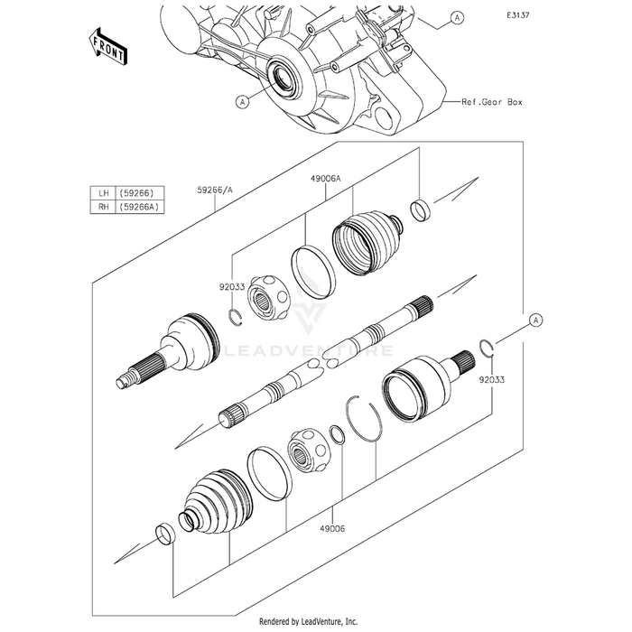 Joint-Ball,Rear,Lh by Kawasaki