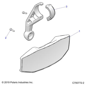 K-Mirror,Rear,Single,R2 by Polaris 2881540 OEM Hardware P2881540 Off Road Express