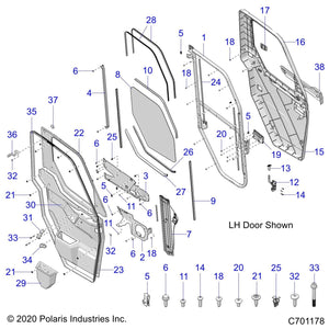 K-Panel Door Accent Zs,Ss Red by Polaris 5454749-520 OEM Hardware P5454749-520 Off Road Express