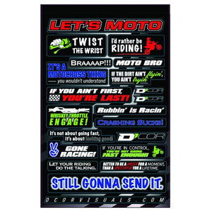 Kids Moto Talk Decal Sheet By D'Cor 40-90-114 Decal Sheet 862-90114 Western Powersports