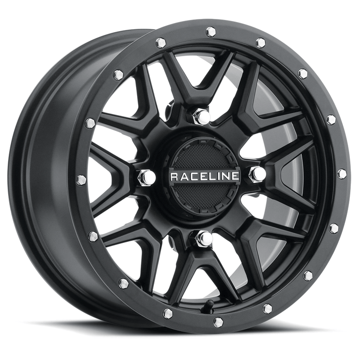 Krank Wheel Kit w/ Mud Terrain Tire 14X7 4/137 6+1 Black by Raceline