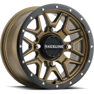 Krank Wheel Kit w/ Rip Saw Tire 14X7 4/156 5+2 (+10MM) Black/Bronze by Raceline 570-5110+570-1672 Premounted Wheel & Tire Kit 570-105653 Western Powersports Drop Ship