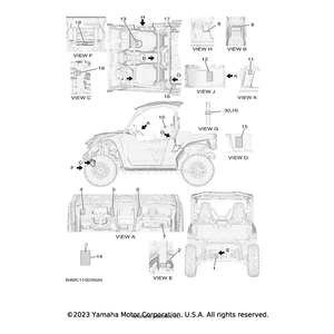 Label, 3 by Yamaha B4J-F847C-00-00 OEM Hardware B4J-F847C-00-00 Off Road Express