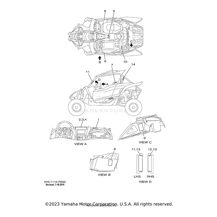 Label, Caution by Yamaha