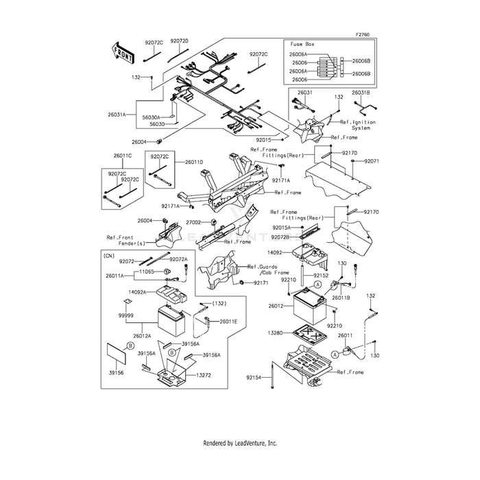 Label,Fuse Box by Kawasaki