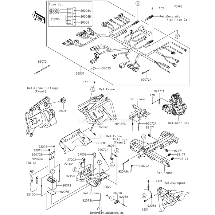 Label,Fuse Box by Kawasaki