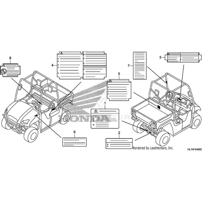 Label, Towing Information by Honda