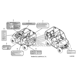 Label, Trailer Hitch by Honda 87508-HL4-A01 OEM Hardware 87508-HL4-A01 Off Road Express Peach St