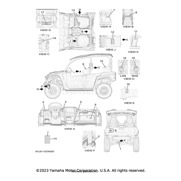 Label, Warning by Yamaha