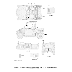 Label, Warning by Yamaha BAS-F1568-00-00 OEM Hardware BAS-F1568-00-00 Off Road Express