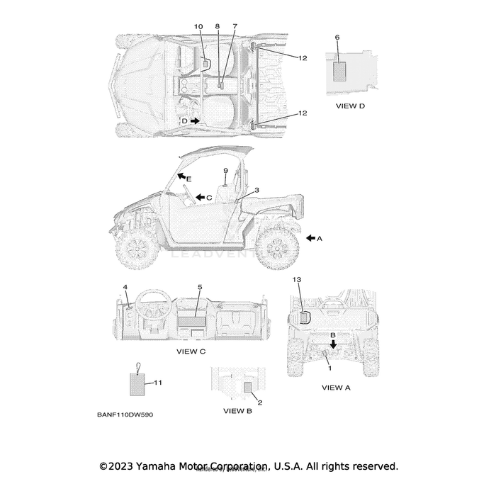 Label, Warning by Yamaha