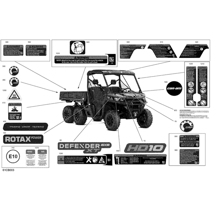 Lateral Decal "Defender 6X6 XT" by Can-Am