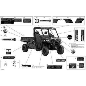 Lateral Decal "Defender Pro" by Can-Am 704907715 OEM Hardware 704907715 Off Road Express Peach St