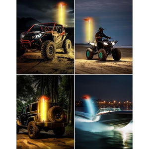 LED Whip Lights for ATV/UTV/RZR (5FT & RGB - 1PC) by Kemimoto B0804-00101BK Whip Light B0804-00101BK Kemimoto