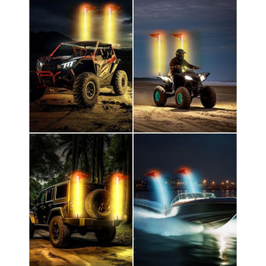 LED Whip Lights For ATV/UTV/RZR (5FT & RGB - 2Pcs) by Kemimoto FTVLW004 Whip Light FTVLW004 Kemimoto