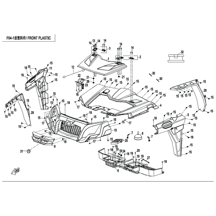 Left Hinge by CF Moto