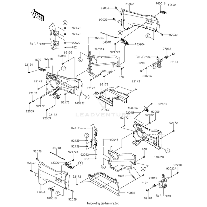 Lever-Assembly,Latch,Rh by Kawasaki