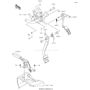 Lever-Assembly-Parking Brake by Kawasaki 43106-0005 OEM Hardware 43106-0005 Off Road Express Peach St