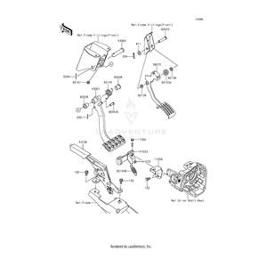 Lever-Brake,Pedal by Kawasaki 43001-0714 OEM Hardware 43001-0714 Off Road Express Peach St