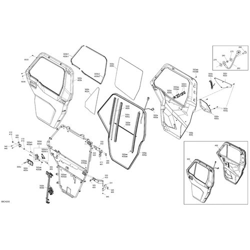 LH Central Female Door Hinge by Can-Am