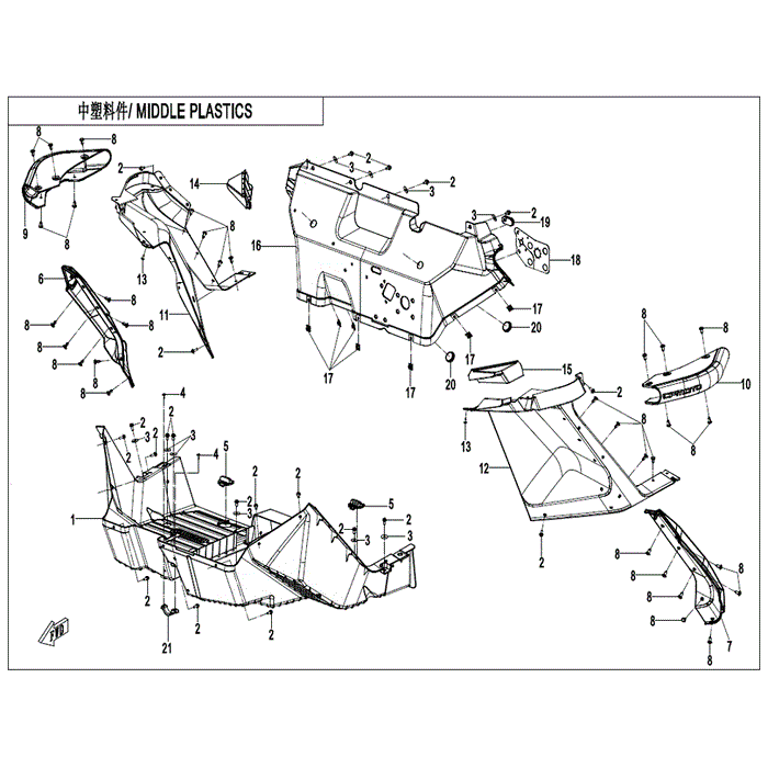 Lh Dampin G Deco Plate by CF Moto