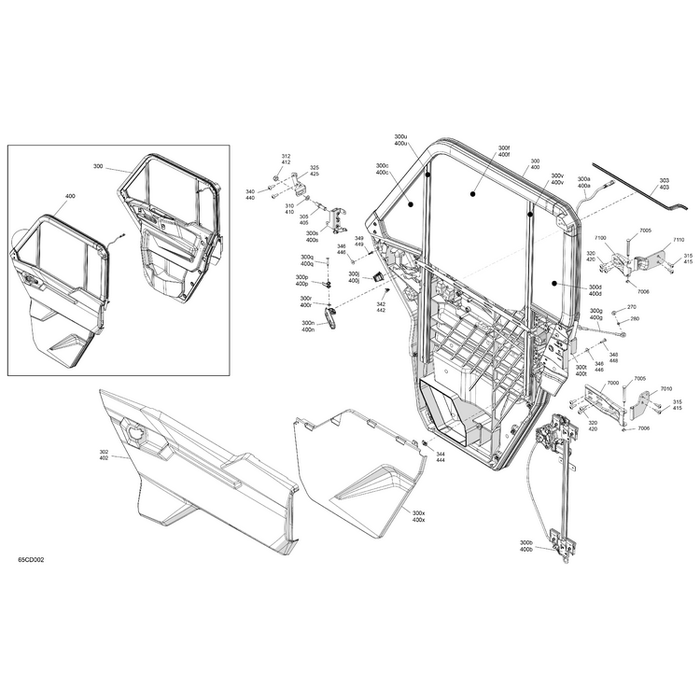 LH Front Window Actuator by Can-Am