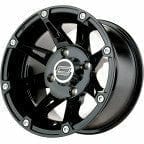 Machined 387X Wheel Black 387B 14X7 - 4/156 - 4+3 by Moose Utility Non Beadlock Wheel Parts Unlimited Drop Ship