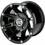 Machined 387X Wheel Black 387B 14X7 - 4/156 - 4+3 by Moose Utility Non Beadlock Wheel Parts Unlimited Drop Ship