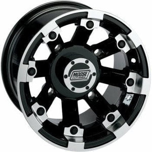 Machined 393X Wheel Black 393B 14X7 - 4/156 - 4+3 by Moose Utility 393147156GBML4 Non Beadlock Wheel 02300525 Parts Unlimited Drop Ship